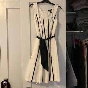 Black House/White Market White Dress with Black Stripes